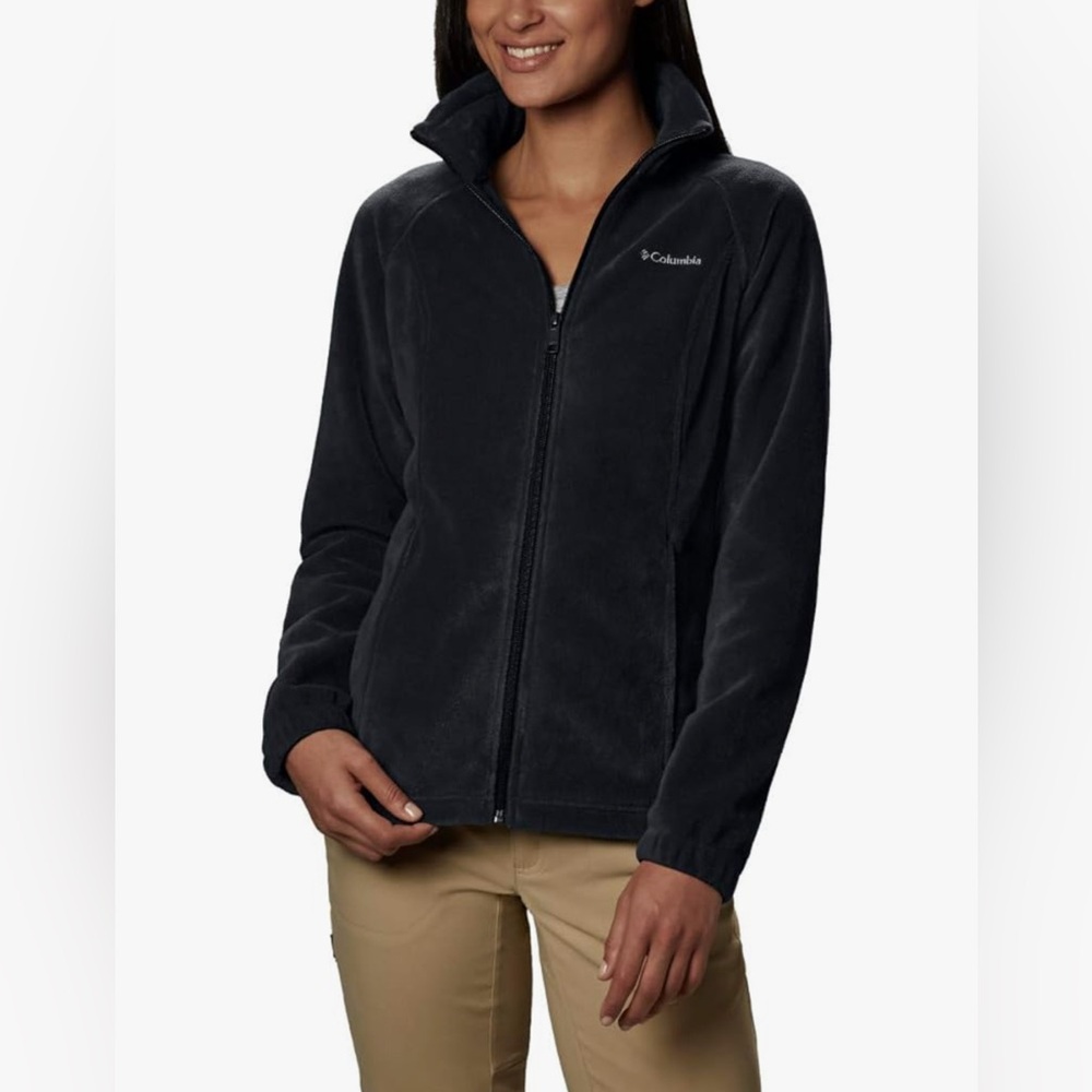 Columbia Women's Benton Springs Black Full Zip Fleece Utility Jacket - Picture 1 of 4